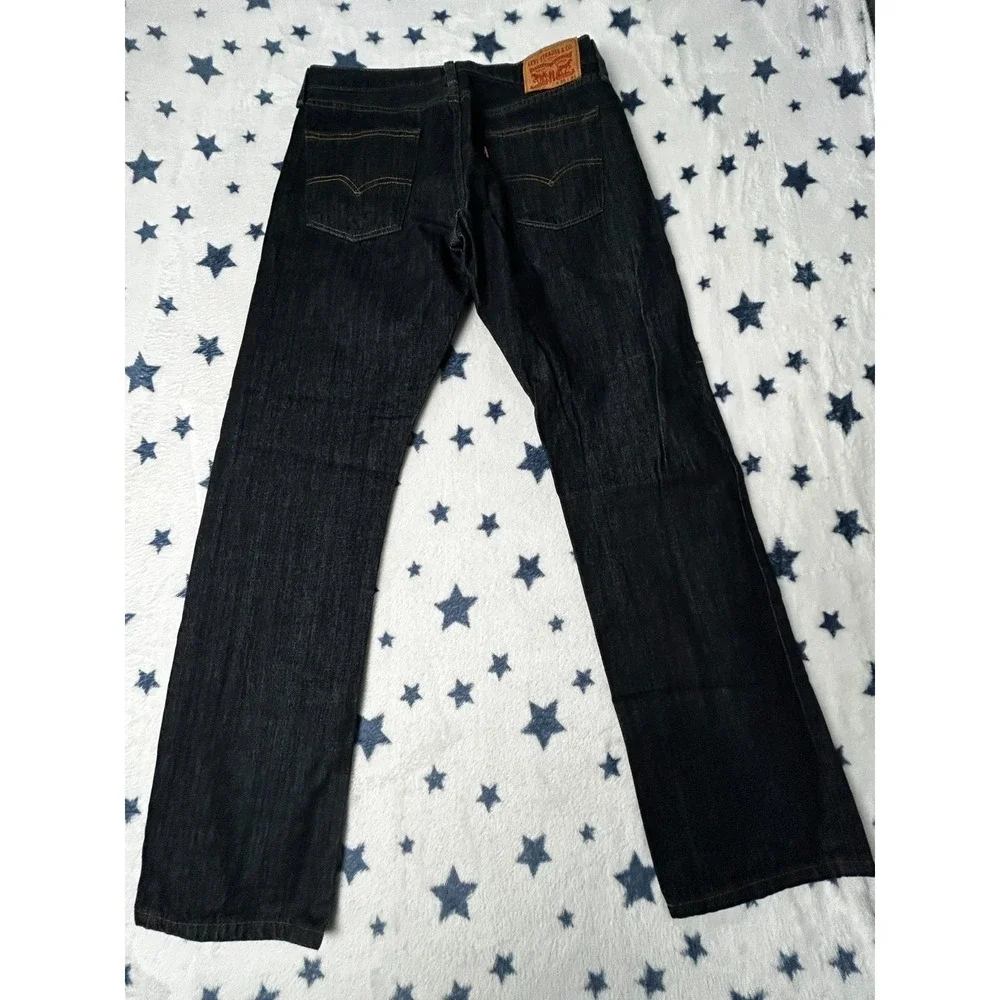 Levi's 514 Jeans Mens 35x34 Dark Wash Straight Fit Denim Pants Blue Classic